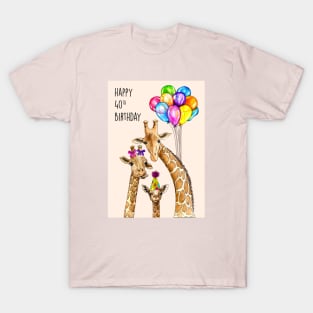 Giraffe 40th birthday T-Shirt